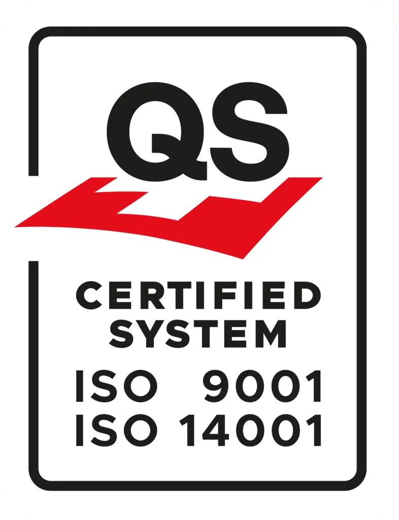 QS-Siegel: zertifiziert nach ISO 9001 und ISO 14001